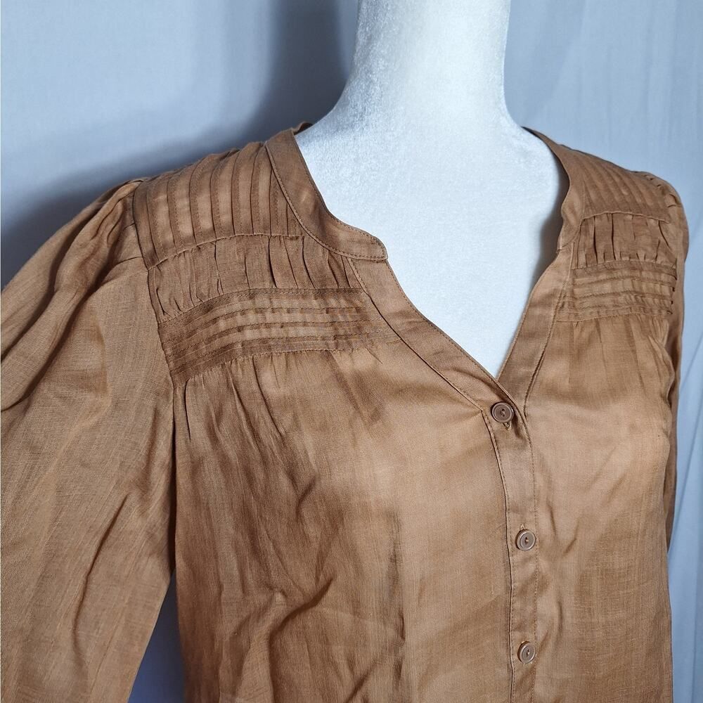 Tommy Bahama Button Up Blouse Balloon Sleeve Ramie XS Womens - Picture 3 of 12